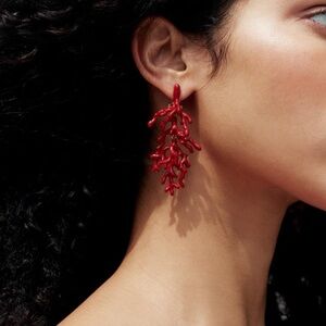 ZARA CORAL EARRINGS 1856/123/600 NWT